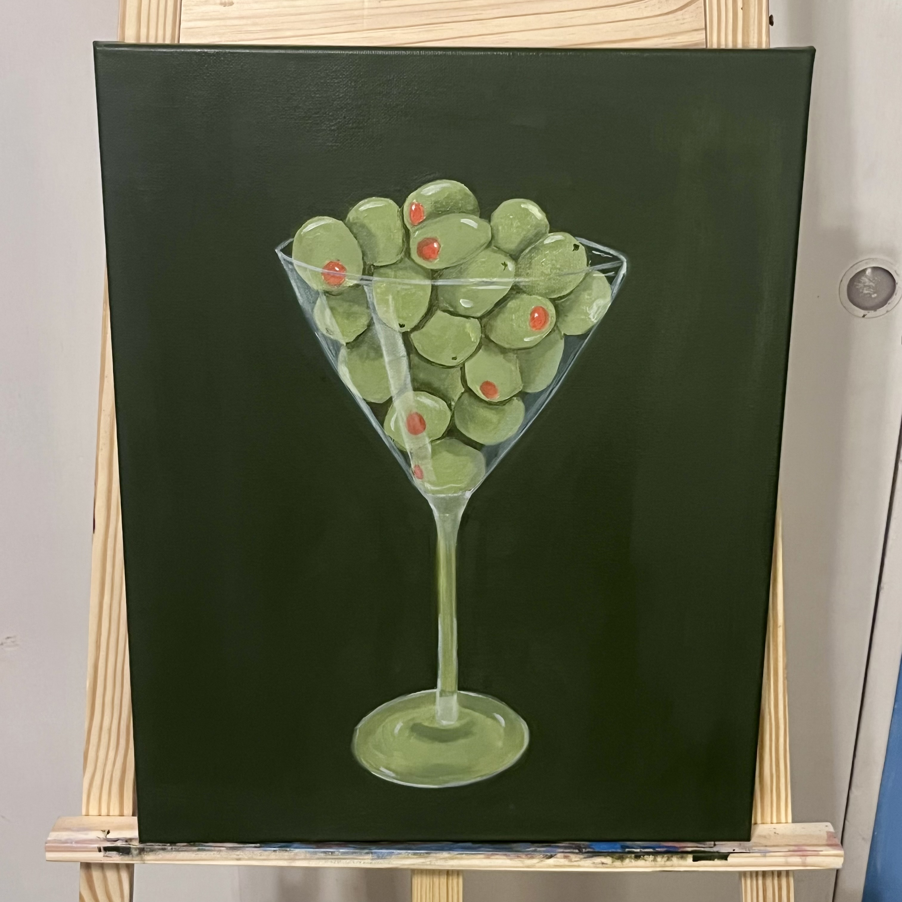 Martini Glass with Olives